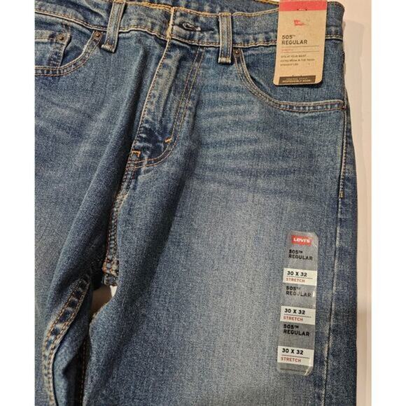 Levi's 505 Regular/ Size 30X32 Stretch/Straight Leg/ Blue/ New - Picture 6 of 7